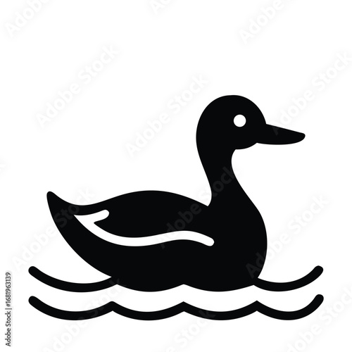 Duck on Water Vector Art