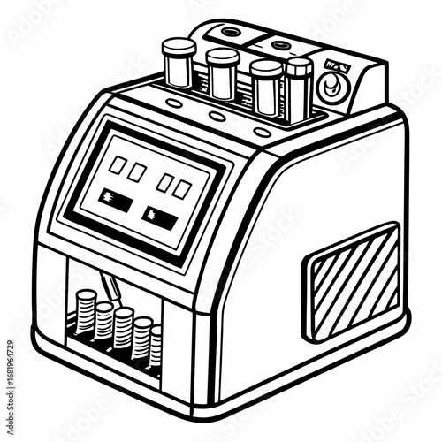 Creative PCR Machine Vector Illustration | Clean and Modern Design for Genetic Testing, Molecular Biology, and Medical Laboratory Projects	