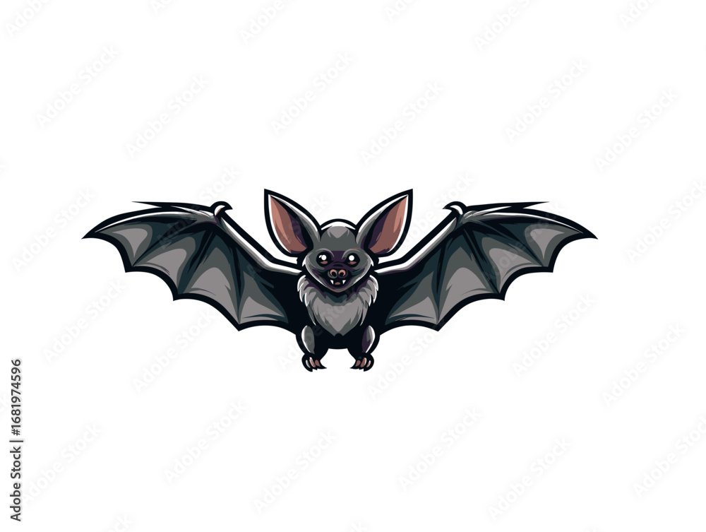 Fototapeta premium Detailed illustration of a bat with extended wings