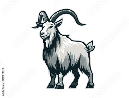 Majestic goat standing proudly in detailed design