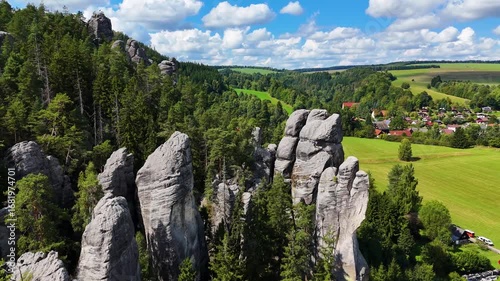 Adršpach Rocks between the Teplice Mountains drone flyover