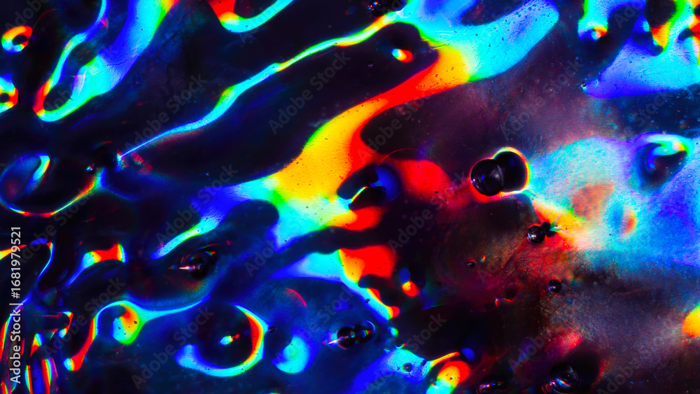 Obraz premium Abstract holographic liquid background, colorful iridescent texture, neon fluid art wallpaper
