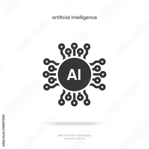 Generate AI button symbol. Artificial intelligence sign button. Machine learning generator and generate text and image press button prompt. Magic stars symbol. Chat brain assistant