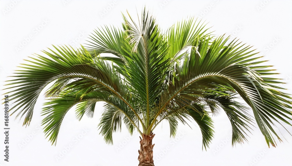 Obraz premium palm tree isolated on white white background tropical tree with fresh green leaves cutout