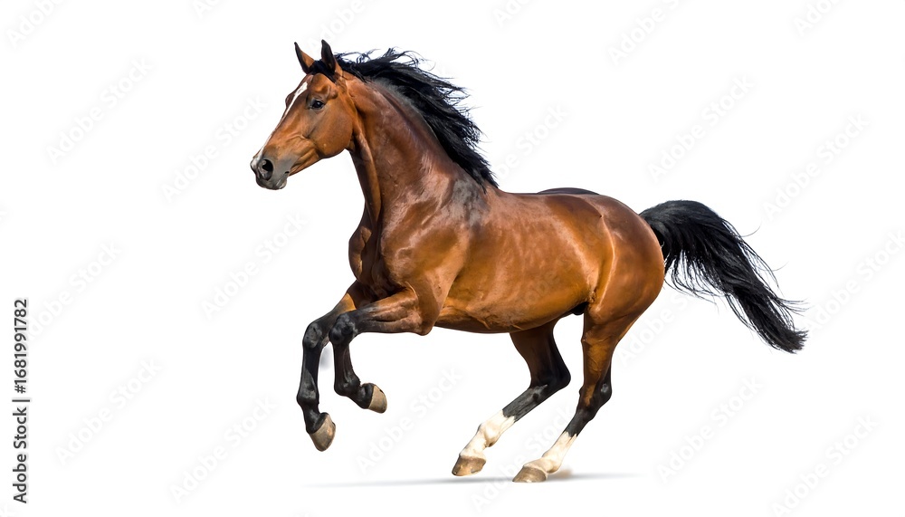 Obraz premium Running chestnut horse