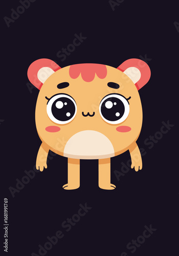 Animated Character Design with Exaggerated Eyes on a Plain Background