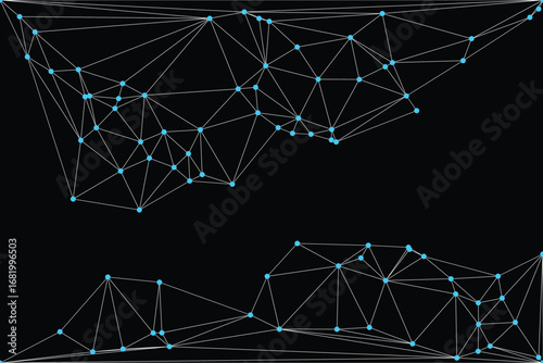 Global network connection background for banner design. Abstract line background with connecting dots and lines. Network Connecting dot polygon social network communication. Internet technology.