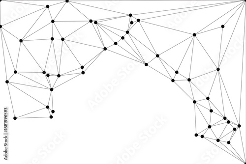 Global network connection background for banner design. Abstract line background with connecting dots and lines. Network Connecting dot polygon social network communication. Internet technology.