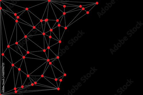 Global network connection background for banner design. Abstract line background with connecting dots and lines. Network Connecting dot polygon social network communication. Internet technology.