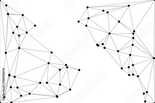 Global network connection background for banner design. Abstract line background with connecting dots and lines. Network Connecting dot polygon social network communication. Internet technology.
