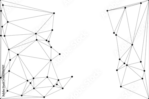 Global network connection background for banner design. Abstract line background with connecting dots and lines. Network Connecting dot polygon social network communication. Internet technology.