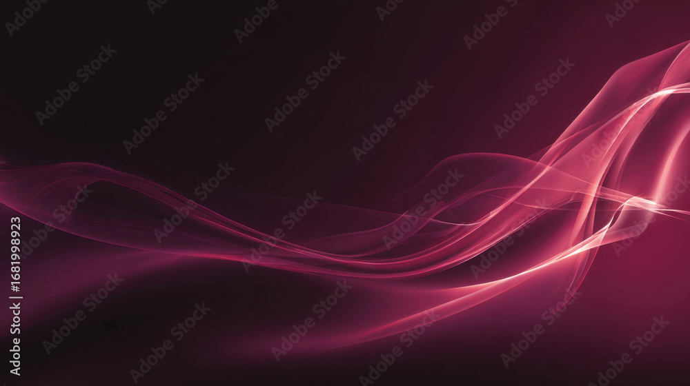 Fototapeta premium Elegant abstract background featuring flowing pink waves and soft light effects, creating sense of movement and tranquility. Ideal for design projects and digital art