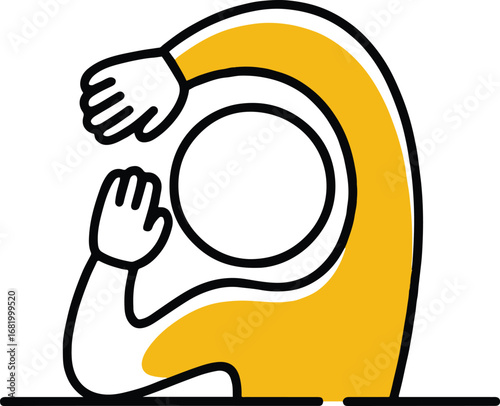 Illustration of a person meditating isolated on white background, symbolizing mindfulness, peace, and relaxation, suitable for designs related to yoga, wellness, and spiritual practices promotion