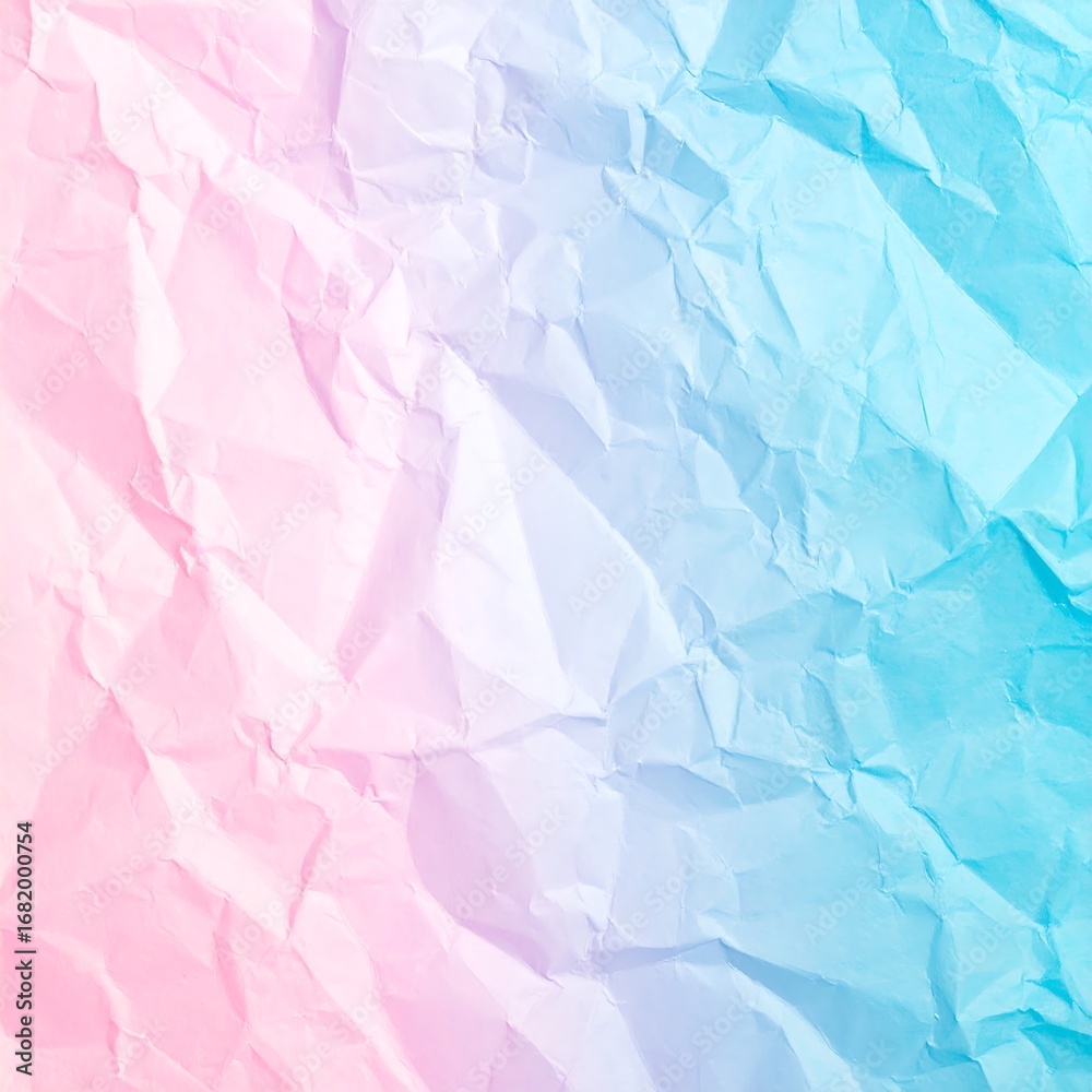 Fototapeta premium Crumpled paper with pastel gradient