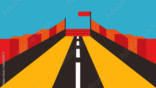 View From Top Grandstand Looking Down Sports Venue Perspective