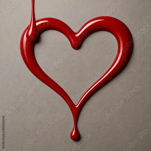 Dripping nail polish forming a heart shape.