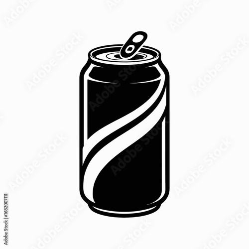 Soda Can Silhouette Icon – Beverage Drink Tin Container Design