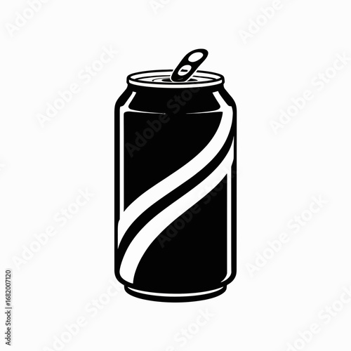 Soda Can Silhouette Icon – Beverage Drink Tin Container Design