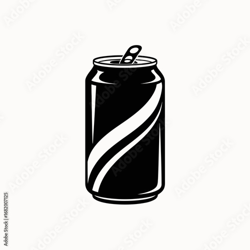 Soda Can Silhouette Icon – Beverage Drink Tin Container Design