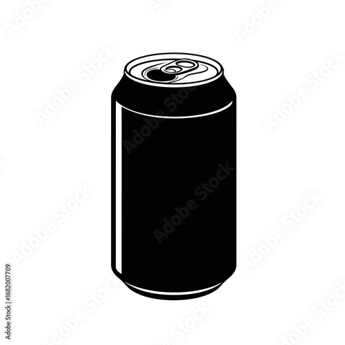 Soda Can Silhouette Icon – Beverage Drink Tin Container Design