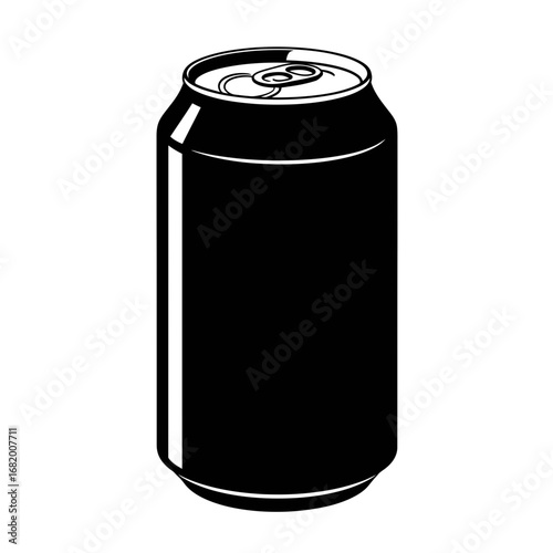 Soda Can Silhouette Icon – Beverage Drink Tin Container Design