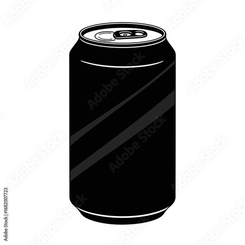 Soda Can Silhouette Icon – Beverage Drink Tin Container Design