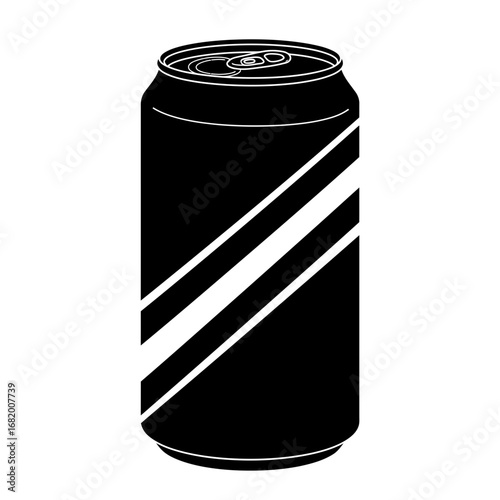 Soda Can Silhouette Icon – Beverage Drink Tin Container Design