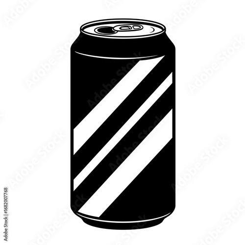 Soda Can Silhouette Icon – Beverage Drink Tin Container Design