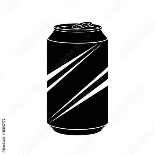 Soda Can Silhouette Icon – Beverage Drink Tin Container Design