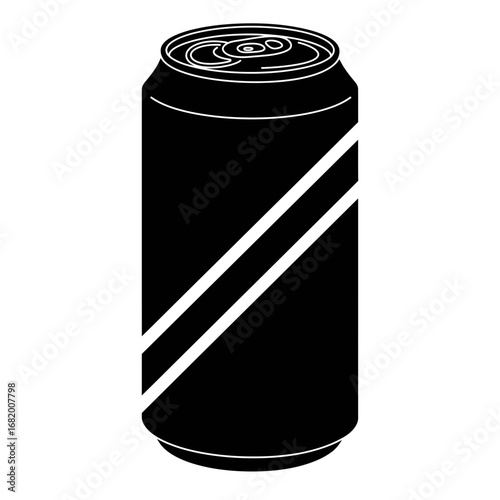 Soda Can Silhouette Icon – Beverage Drink Tin Container Design