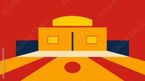 Dynamic Jai Alai Court Vector Illustration for Sports Graphics