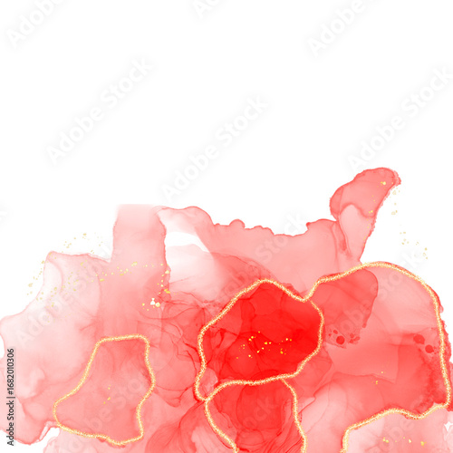 Red alcohol ink aesthetic brush background