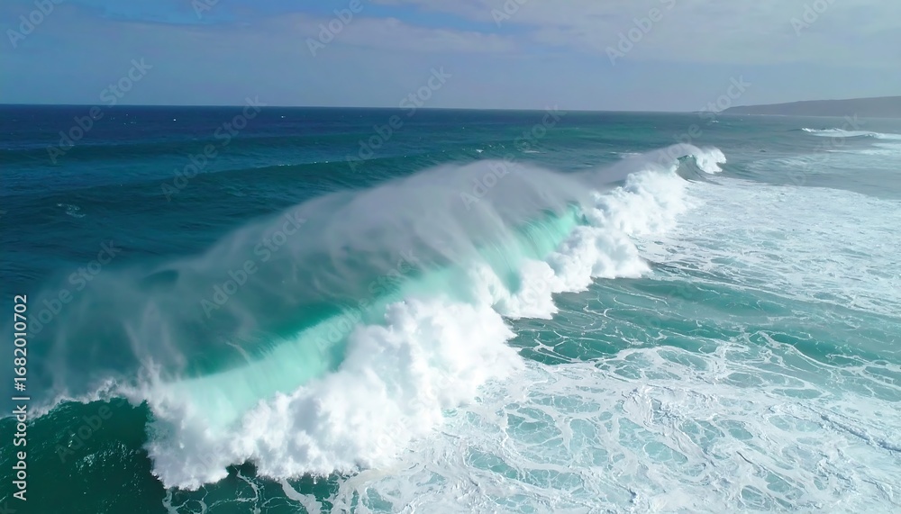 Fototapeta premium Powerful ocean waves crash on shore