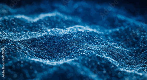 Abstract blue network background representing digital data and connection technology