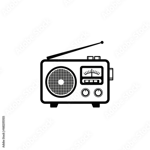 Vintage Radio Receiver Illustration.