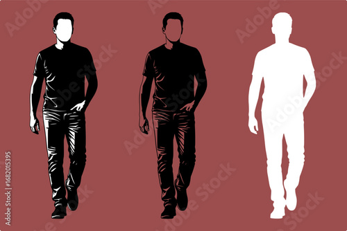 Man Walking Casually Silhouette