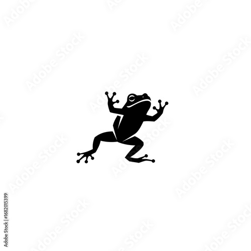 Black Frog Silhouette Sitting Pose.