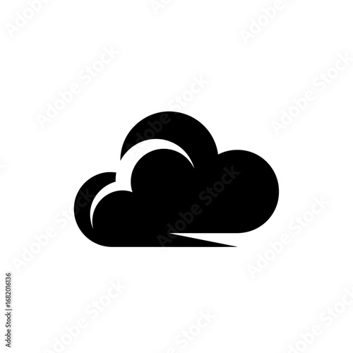 Simple Black Cloud Silhouette.