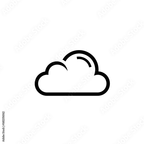 Simple Line Art Cloud Icon Graphic.