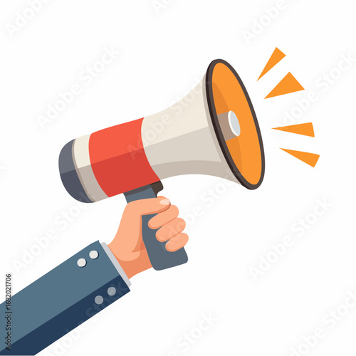 Hand Holding Megaphone Illustration