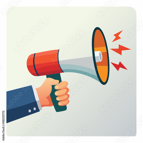 Business Hand Holding Megaphone