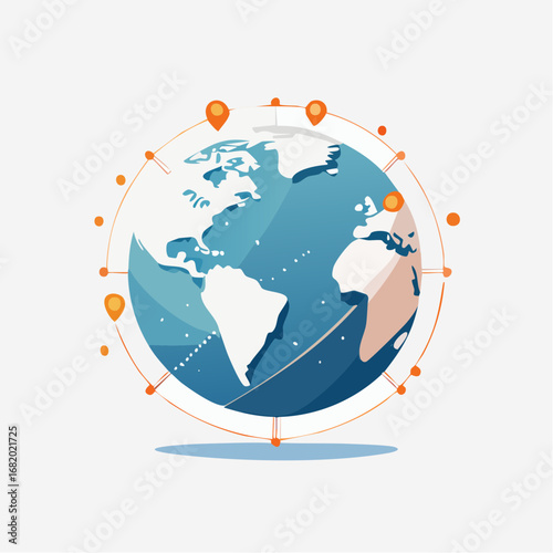 Global Network Earth Illustration