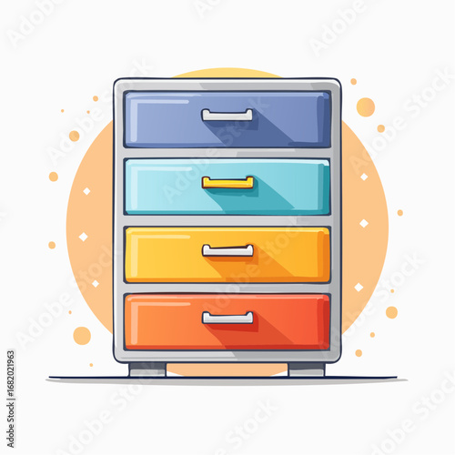 Colorful Flat Design Storage Cabinet