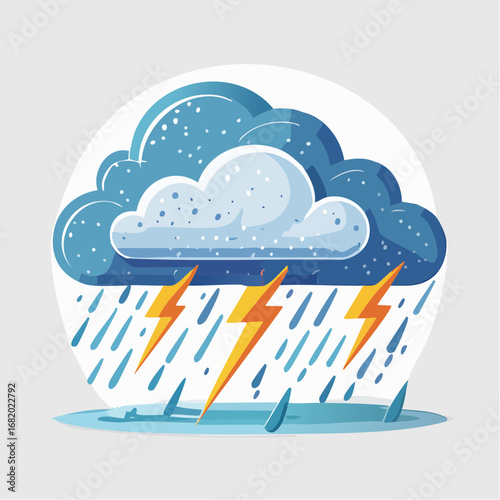 Stormy Rain Cloud Graphic Illustration