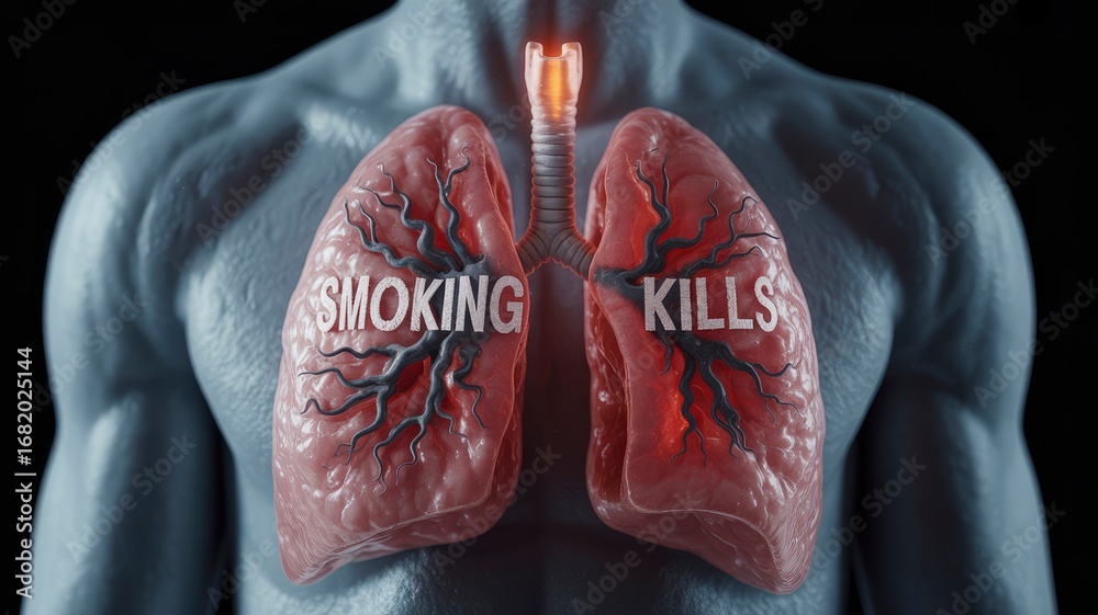 custom made wallpaper toronto digitalSmoking Kills 3D Render of Lungs Damaged by Smoking