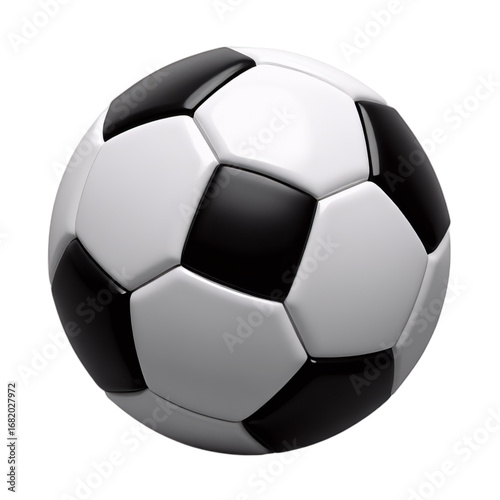 Classic black and white soccer ball isolated