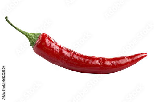 Single red chili pepper, whole view