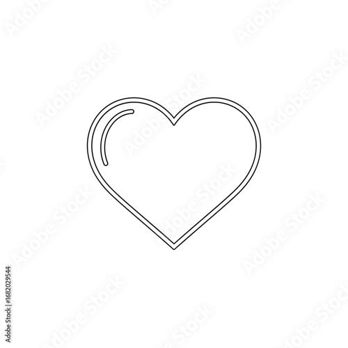 A simple outline of a heart on a white background.