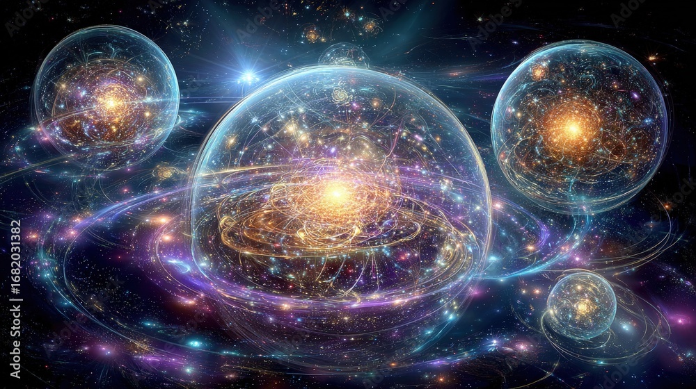 Obraz premium Abstract Colorful Space Spheres