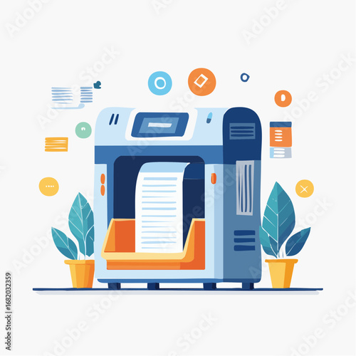 Modern 3D Printing Technology Illustration